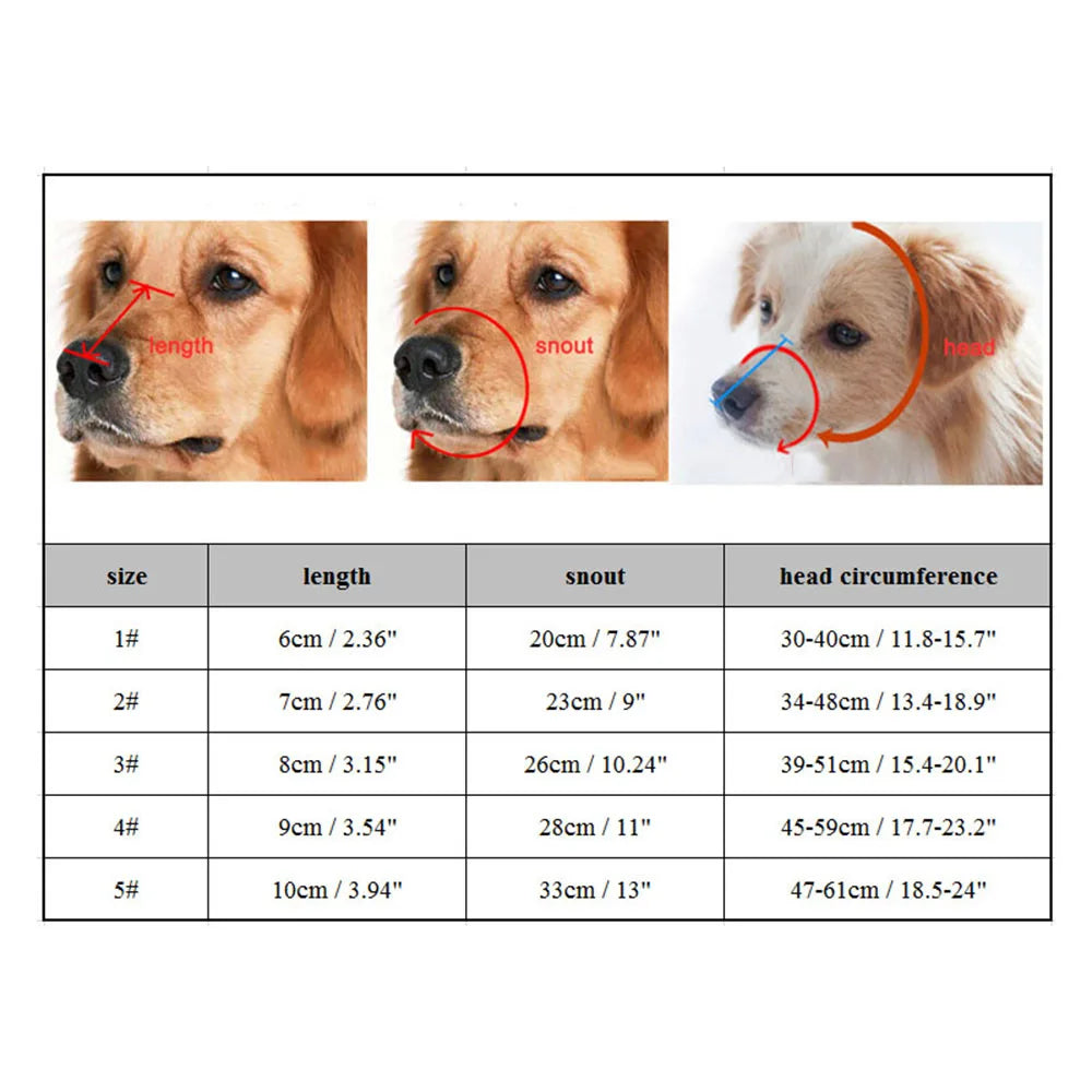 Comfy Soft Silicone Pet Dog Muzzle Breathable Basket Muzzle for Small Medium Large and X-Large Dogs Stop Biting Barking Chewing