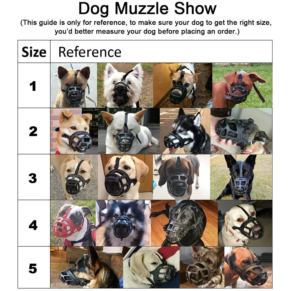 Comfy Soft Silicone Pet Dog Muzzle Breathable Basket Muzzle for Small Medium Large and X-Large Dogs Stop Biting Barking Chewing