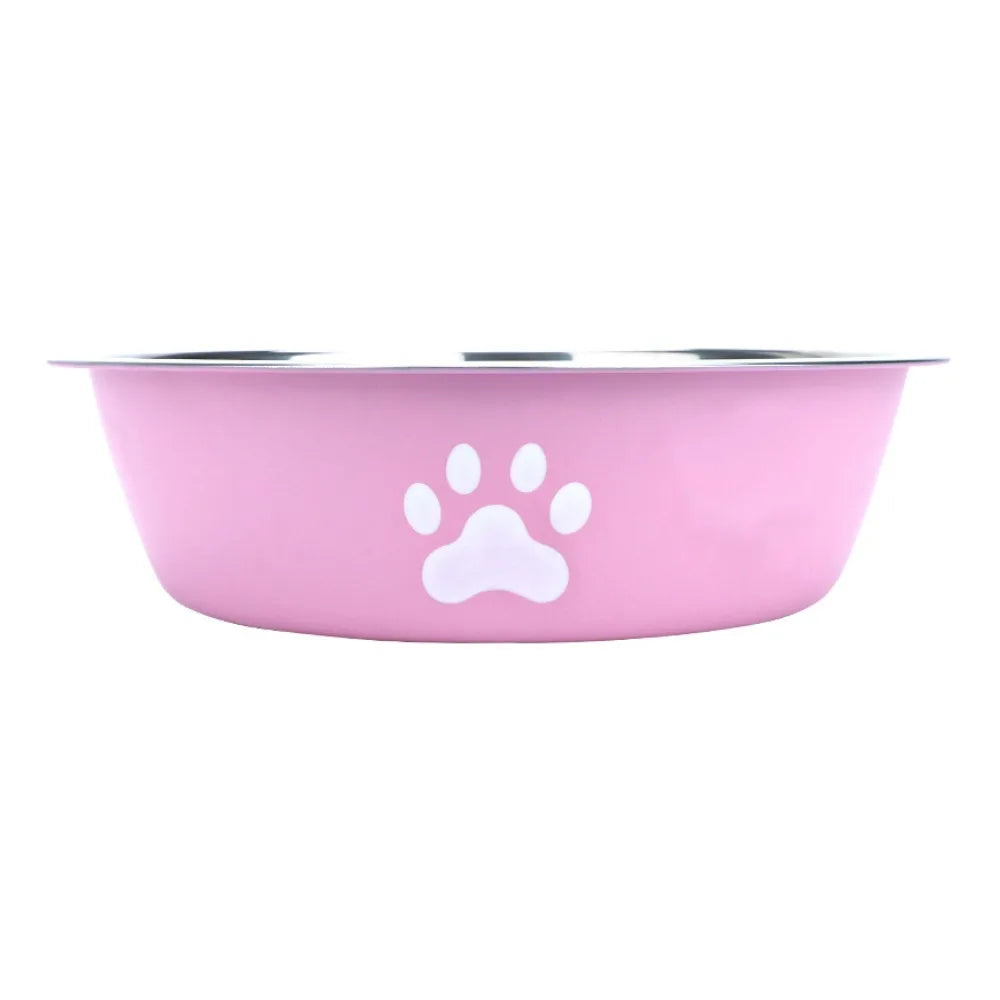 Large capacity stainless steel dog bowl anti-slip anti-rust dog water bowl pet feeder double-layer cat bowl suitable for puppies