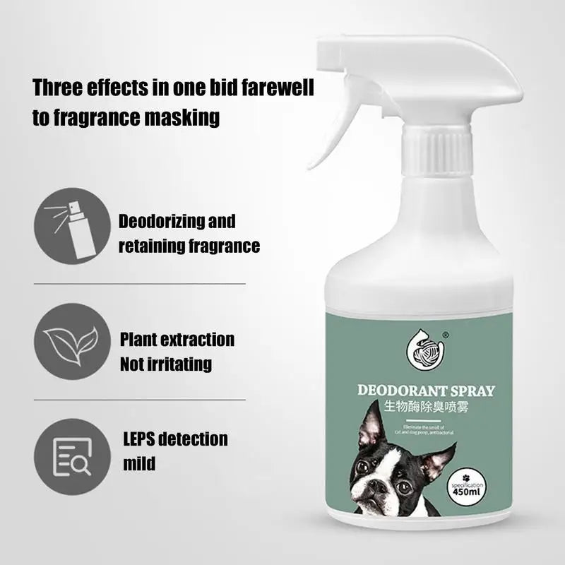 450ml Natural Dog Deodorant Spray Lasting Fragrance Perfume Cats Urine Deodorizer For Bathroom Kitchen Fabric And Closet