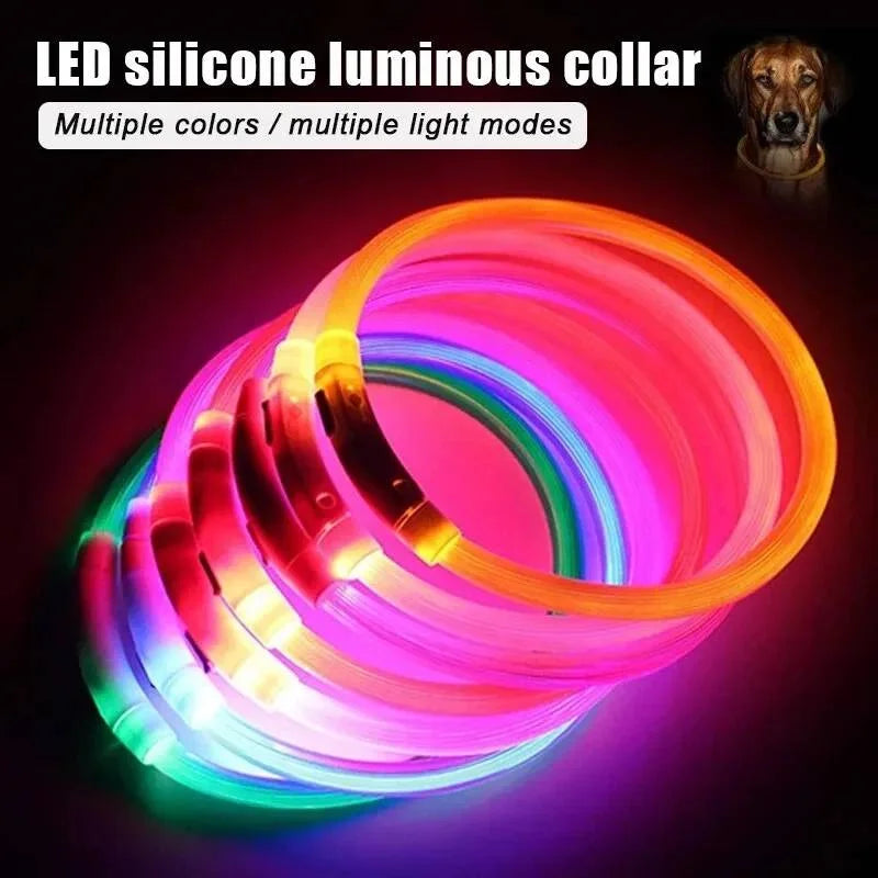 3 Modes Usb Dog Luminous Charge Collar Led Cat Dogs Collars Detachable Night Led Glow Dog Loss Prevention Collar Pet Accessories