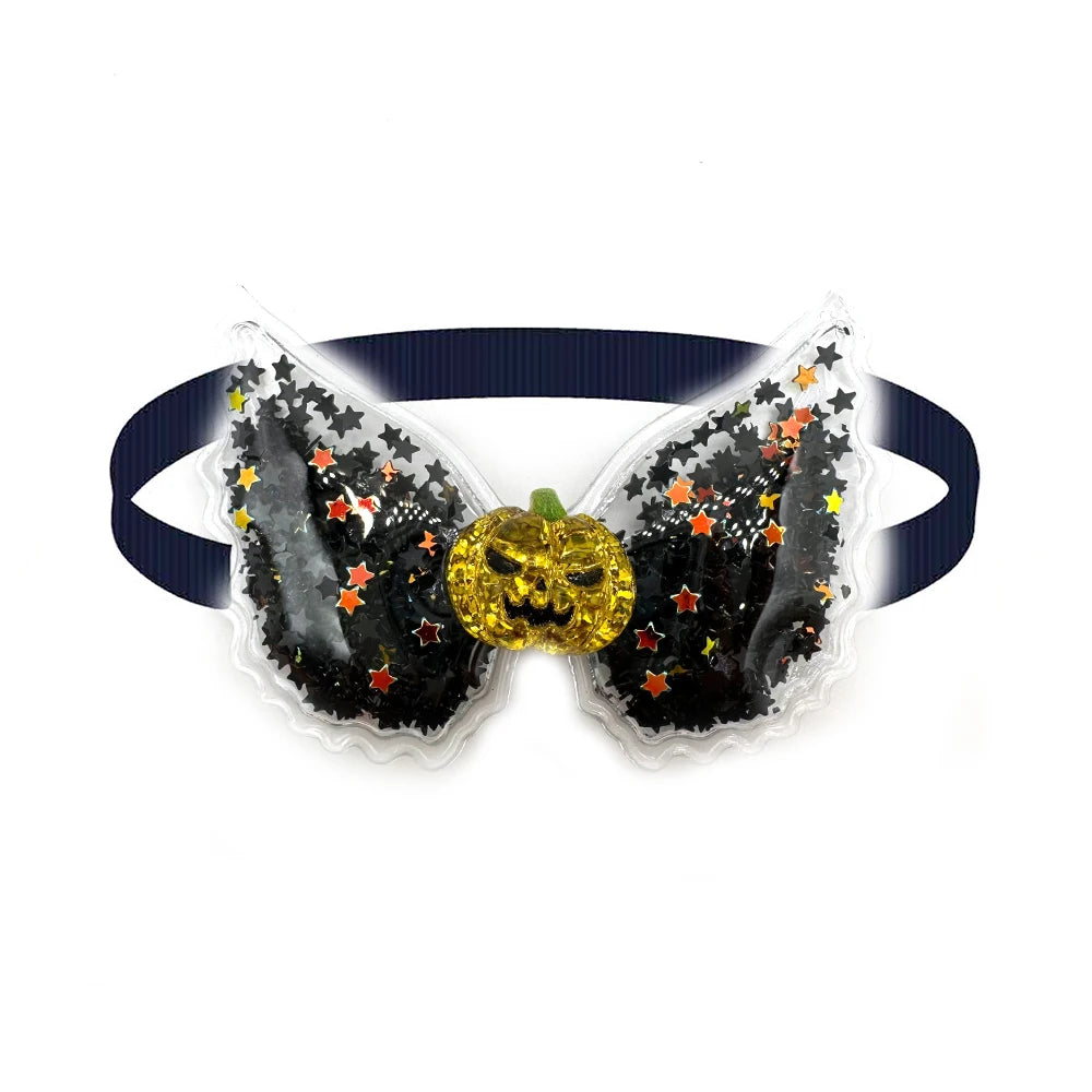 50/100pcs Cute Halloween Pet Dog Bow Tie Adjustable Pet Cats Fashion Dog Grooming Neckties Bling Wings Small Dog Bowties