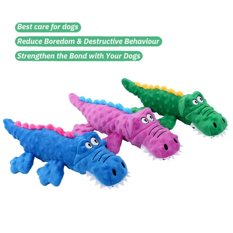 Dog Toys Soft Plush Pet Dog Squeaky Chew Toys Stuffed Crocodile for Small Large Dogs Cat Cute Interactive Squeak Toy Durable