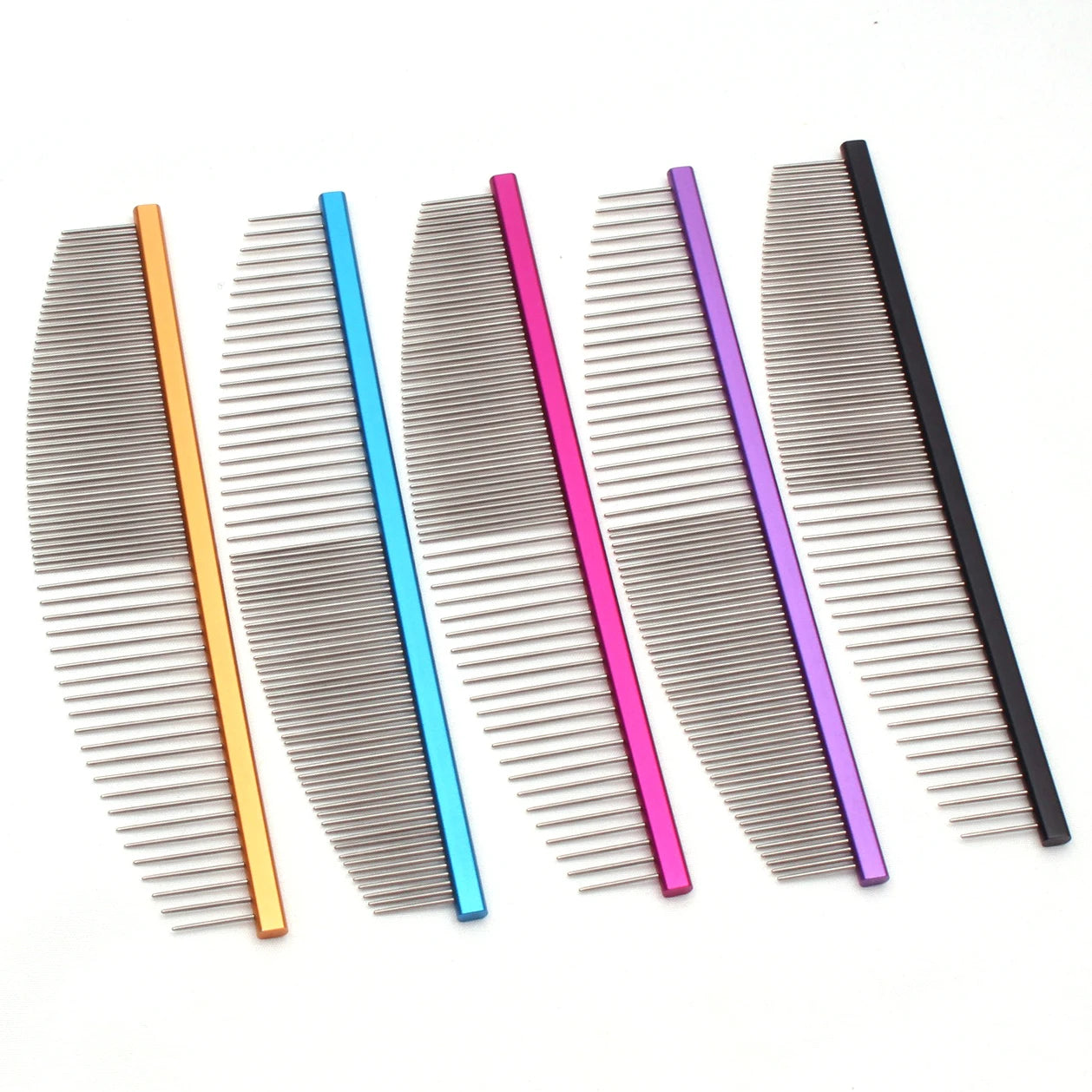 Pet Comb Aluminium Handle Dog Grooming Comb Colorful Cat Flur Comb Light Colorful Brush for Pet Salon Dropshipping