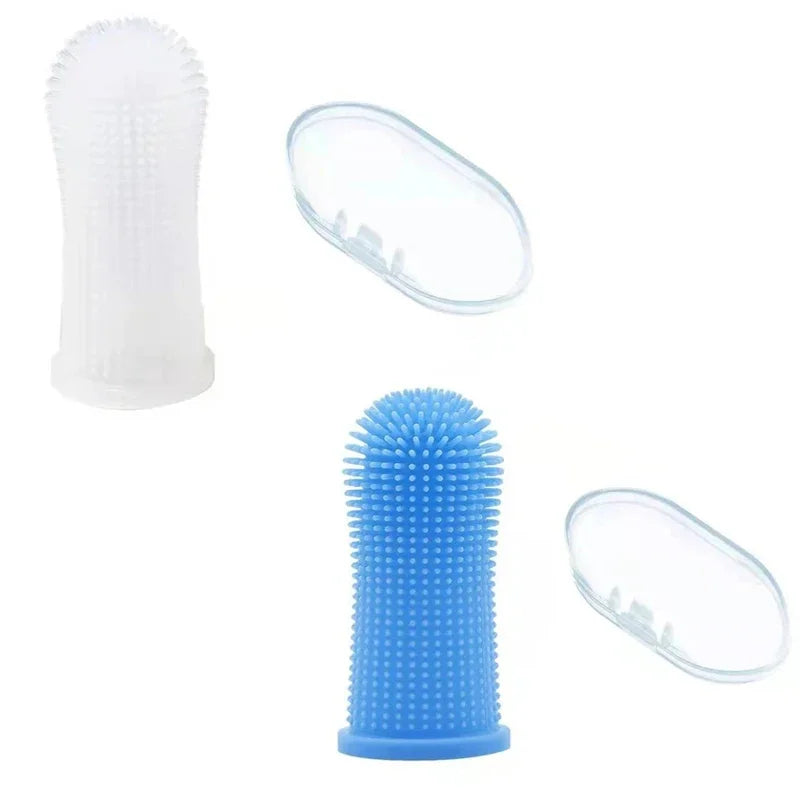 1/2/3pcs Dog Super Soft Pet Finger Toothbrush Teeth Cleaning Bad Breath Care Nontoxic Silicone Tooth Brush Tool