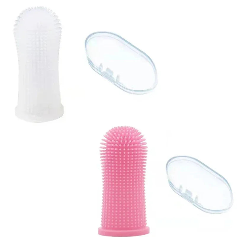 1/2/3pcs Dog Super Soft Pet Finger Toothbrush Teeth Cleaning Bad Breath Care Nontoxic Silicone Tooth Brush Tool
