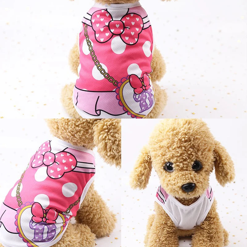 Pet Dog Clothes Cartoon Clothing Puppy Dogs Soft Vests Summer Shirt Casual T-Shirt for Small Pet Supplies