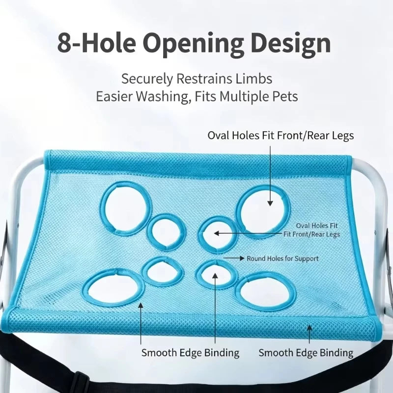 Portable Pet Grooming Bath Hammock Stand Adjustable Dog Cat Washing Restraint Mesh Support Rack Foldable Pet Bathing Drying Groo