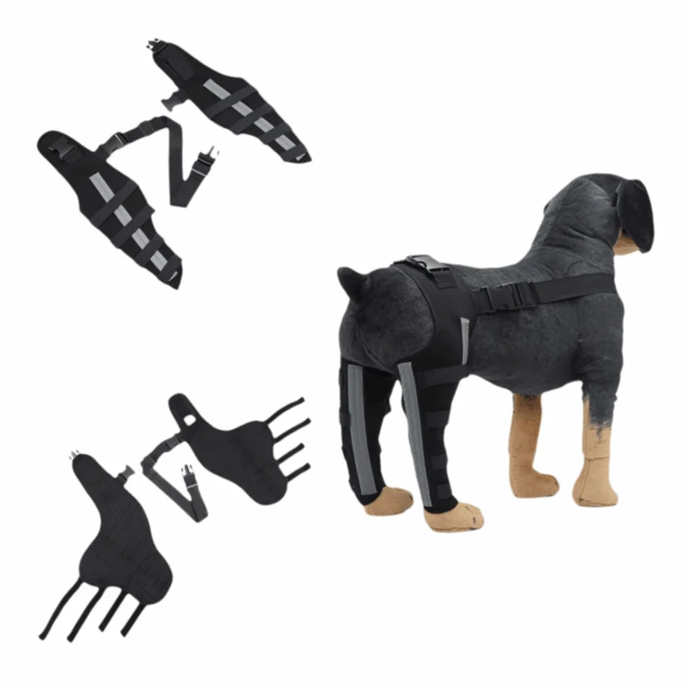 Adjustable Dog Knee Brace Breathable Comfortable Rear Leg Knee Brace with Reflective Strip Durable Dog Leg Support Brace