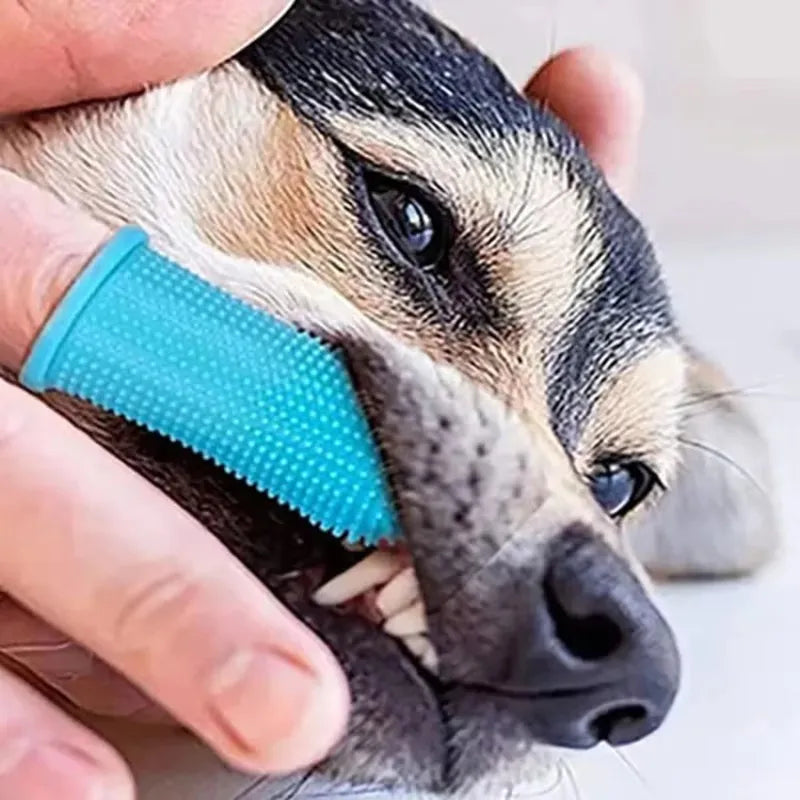 1/2/3pcs Dog Super Soft Pet Finger Toothbrush Teeth Cleaning Bad Breath Care Nontoxic Silicone Tooth Brush Tool