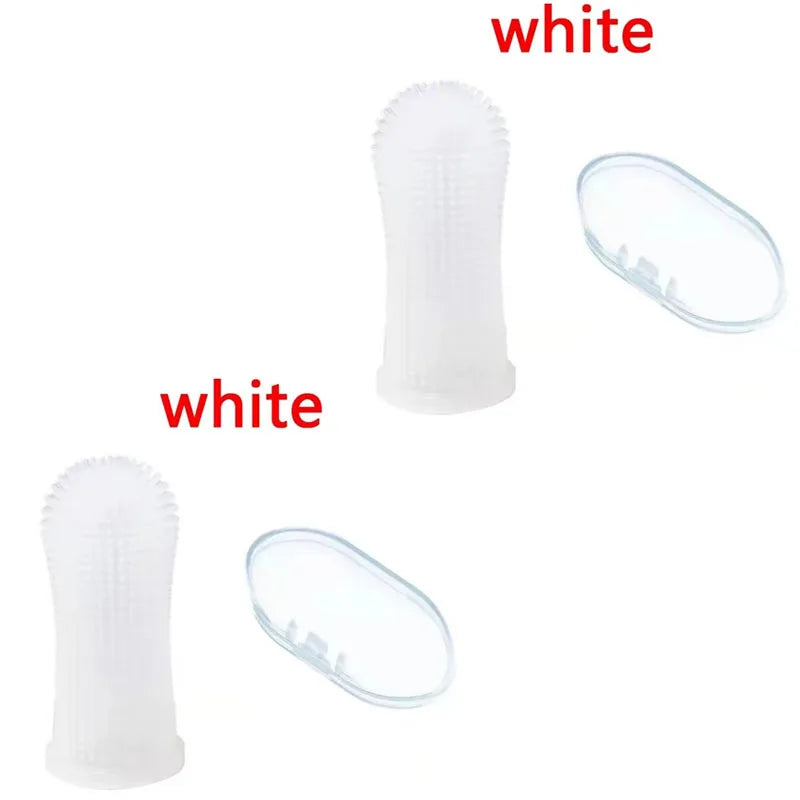 1/2/3pcs Dog Super Soft Pet Finger Toothbrush Teeth Cleaning Bad Breath Care Nontoxic Silicone Tooth Brush Tool