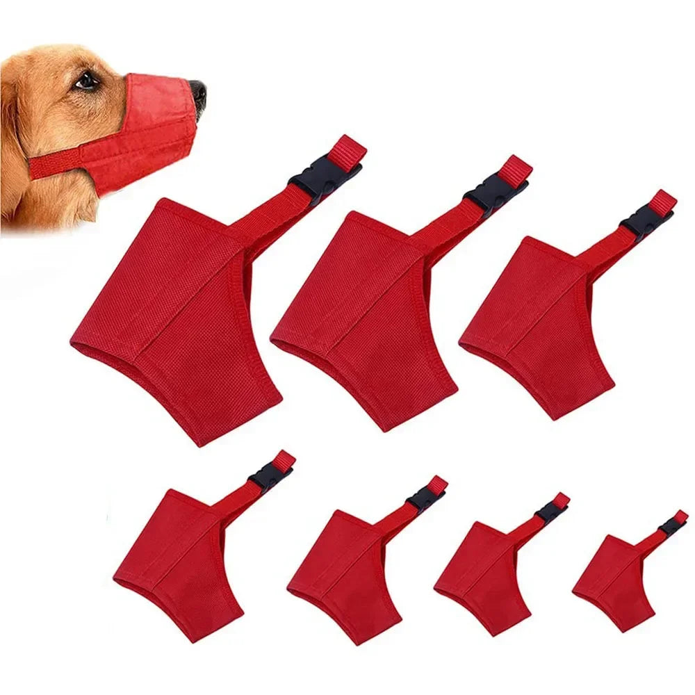 Durable Dog Nylon Muzzle Adjustable Breathable Mouth Muzzle for Dogs Anti Biting Chewing Dog Mouth Mask Pet Training Accessories