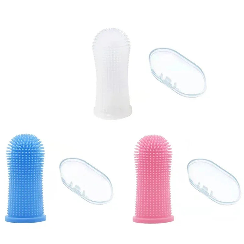 1/2/3pcs Dog Super Soft Pet Finger Toothbrush Teeth Cleaning Bad Breath Care Nontoxic Silicone Tooth Brush Tool