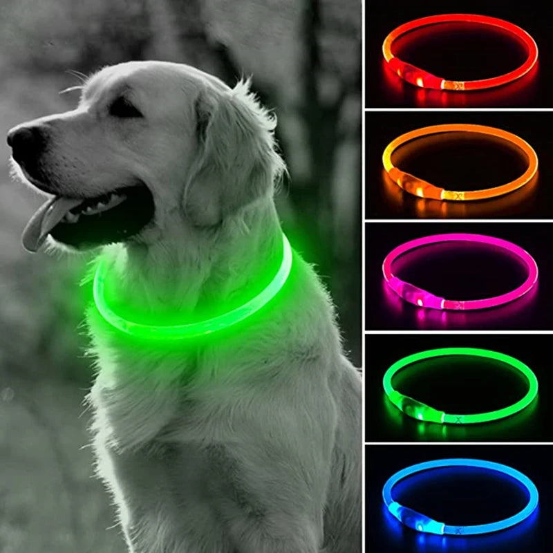 3 Modes Usb Dog Luminous Charge Collar Led Cat Dogs Collars Detachable Night Led Glow Dog Loss Prevention Collar Pet Accessories