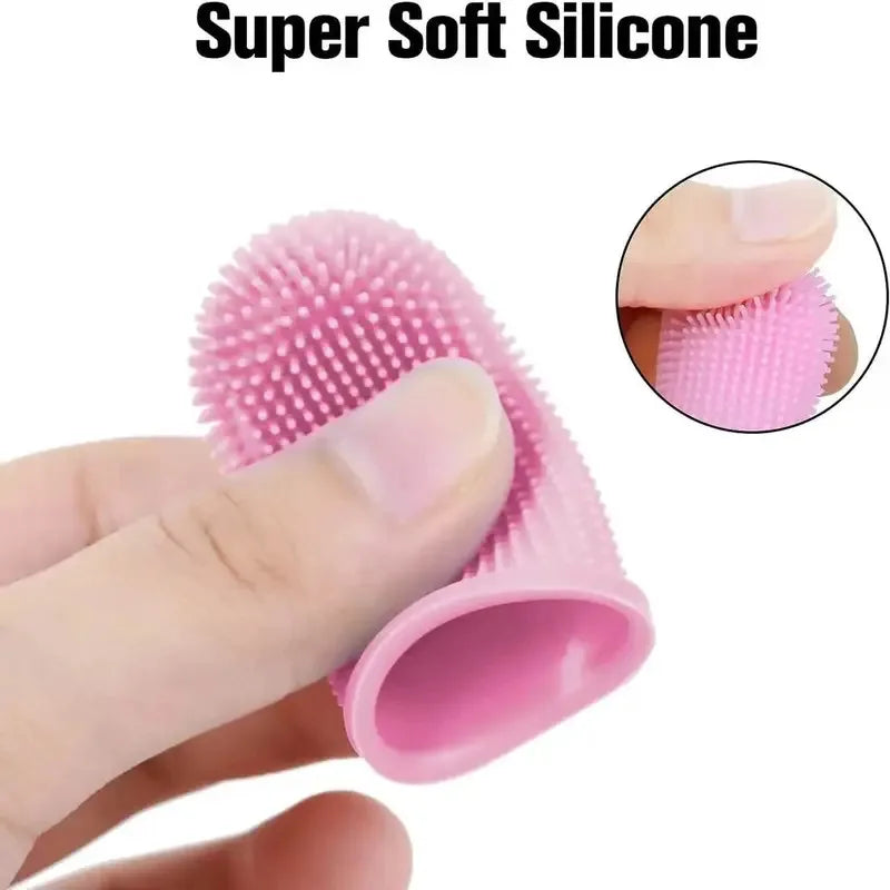 1/2/3pcs Dog Super Soft Pet Finger Toothbrush Teeth Cleaning Bad Breath Care Nontoxic Silicone Tooth Brush Tool