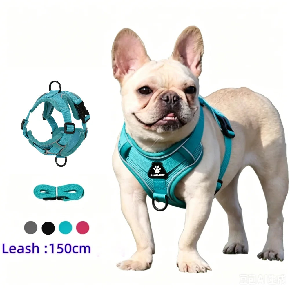 Harness and Leash Set Pet Accessories Dog Harness For Small Dog French Bulldog Pug Pitbull Puppy Pectoral Collar Chiens Supplies