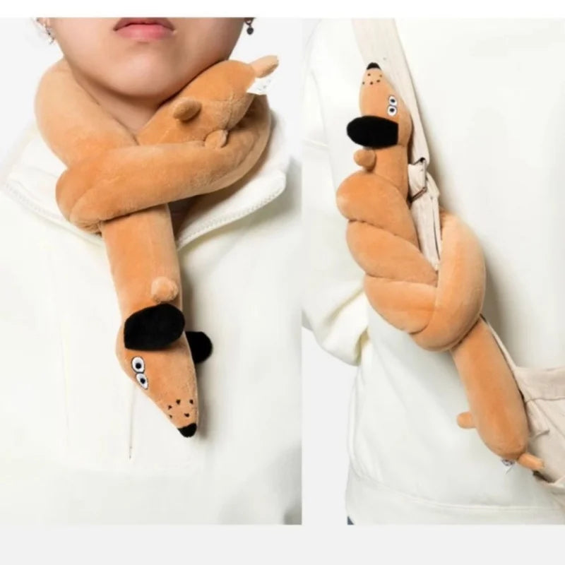 Sausage Dog Plush Toy Squeaky Dachshund Puppy Chew Toy Soft Durable Tug of War Interactive Pet Toy for Teething Puppies