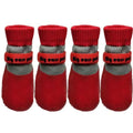 4PCS Cute Waterproof Winter Dog Shoes Soft Sole Warm Puppy Boots Adjustable Anti-Slip Pet Paw Protectors for Small Dog Chihuahua