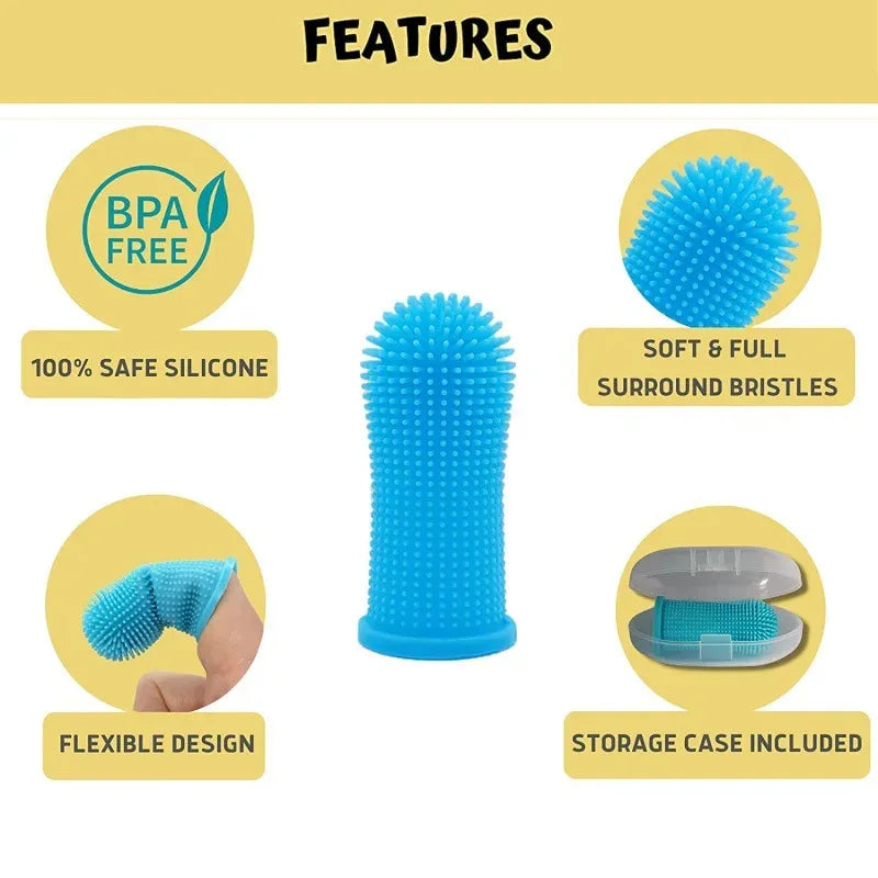 1/2/3pcs Dog Super Soft Pet Finger Toothbrush Teeth Cleaning Bad Breath Care Nontoxic Silicone Tooth Brush Tool