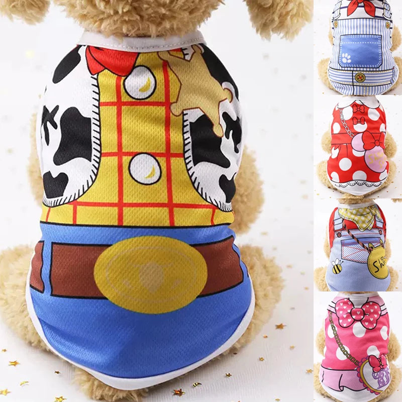 Pet Dog Clothes Cartoon Clothing Puppy Dogs Soft Vests Summer Shirt Casual T-Shirt for Small Pet Supplies