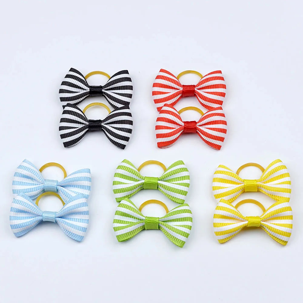 5 Pairs Small Dog Ribbon Bow Elastic Rubber Band Puppy Hair Accessories 15 Types Dog Hair Clip Cute Hairpin For Dog Cat Hair Bow