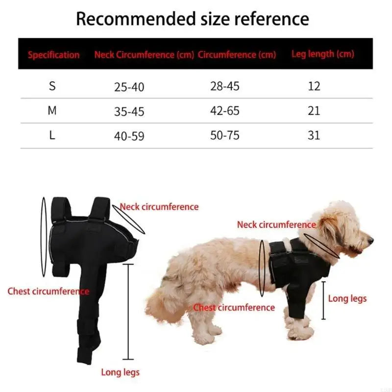Adjustable Dog Shoulder Harness Knee Brace Joint Wrap for Front Leg Protecting