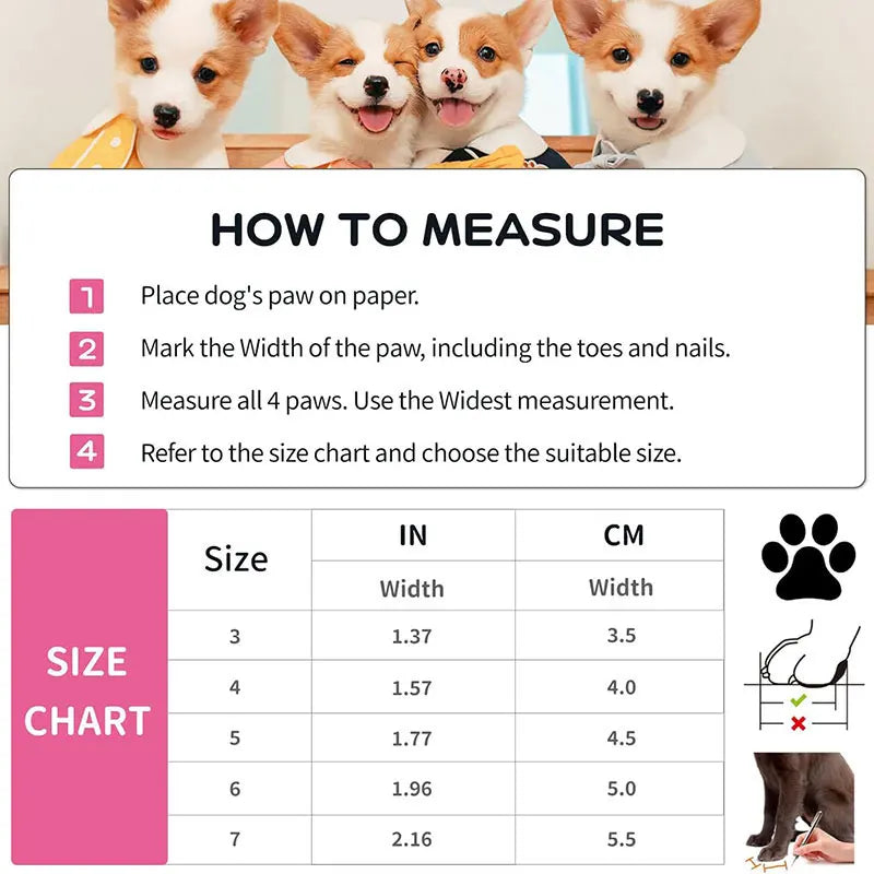 Waterproof Anti-slip Dog Boots Warm Pet Rain Snow Shoes Adjustable Puppy Paw Protector Booties For Small Dogs Cats Outdoor Use