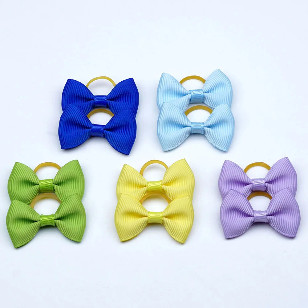 5 Pairs Small Dog Ribbon Bow Elastic Rubber Band Puppy Hair Accessories 15 Types Dog Hair Clip Cute Hairpin For Dog Cat Hair Bow