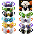 50/100pcs Cute Halloween Pet Dog Bow Tie Adjustable Pet Cats Fashion Dog Grooming Neckties Bling Wings Small Dog Bowties