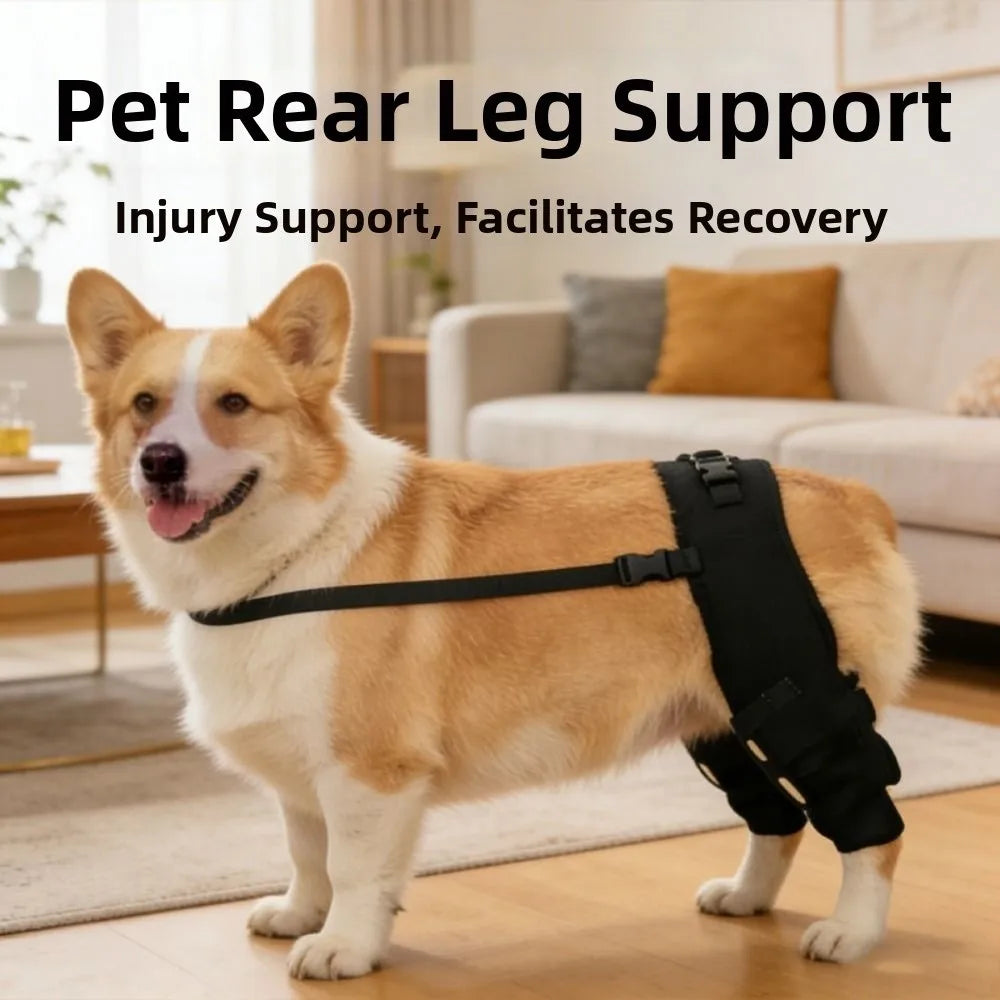 Adjustable Dog Knee Brace Breathable Comfortable Rear Leg Knee Brace with Reflective Strip Durable Dog Leg Support Brace