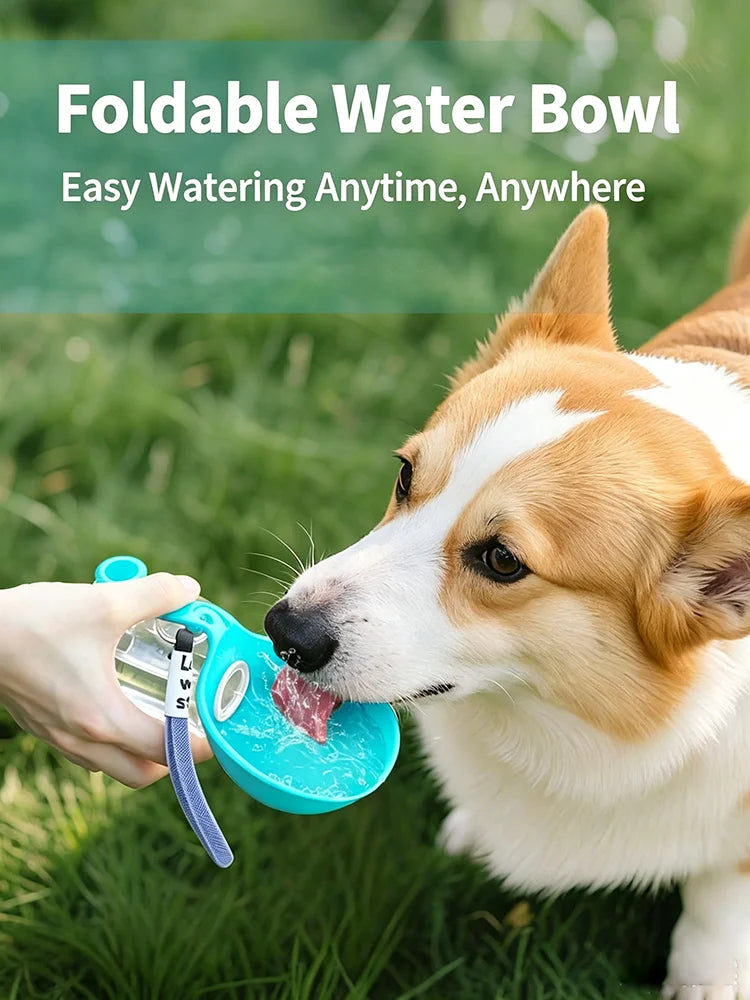 Fashion Leak-Proof Pet Dog Water Bottle With Collapsible Silicone Bowl Travel Cup For Dog And Cat Suitable For Outdoor Activitie