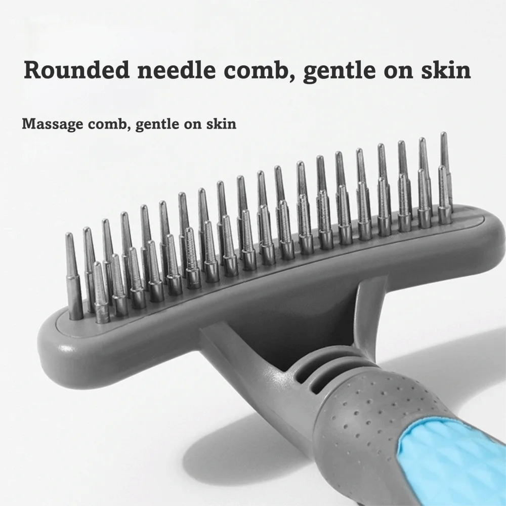 Large Size Pet Undercoat Rake 20 Single Row Rotating Pins 39 Double Row Rotating Pins Pet Hair Removal Brush