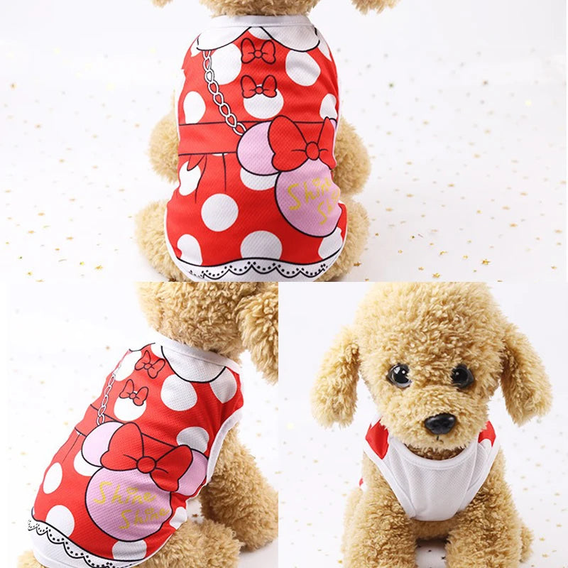 Pet Dog Clothes Cartoon Clothing Puppy Dogs Soft Vests Summer Shirt Casual T-Shirt for Small Pet Supplies