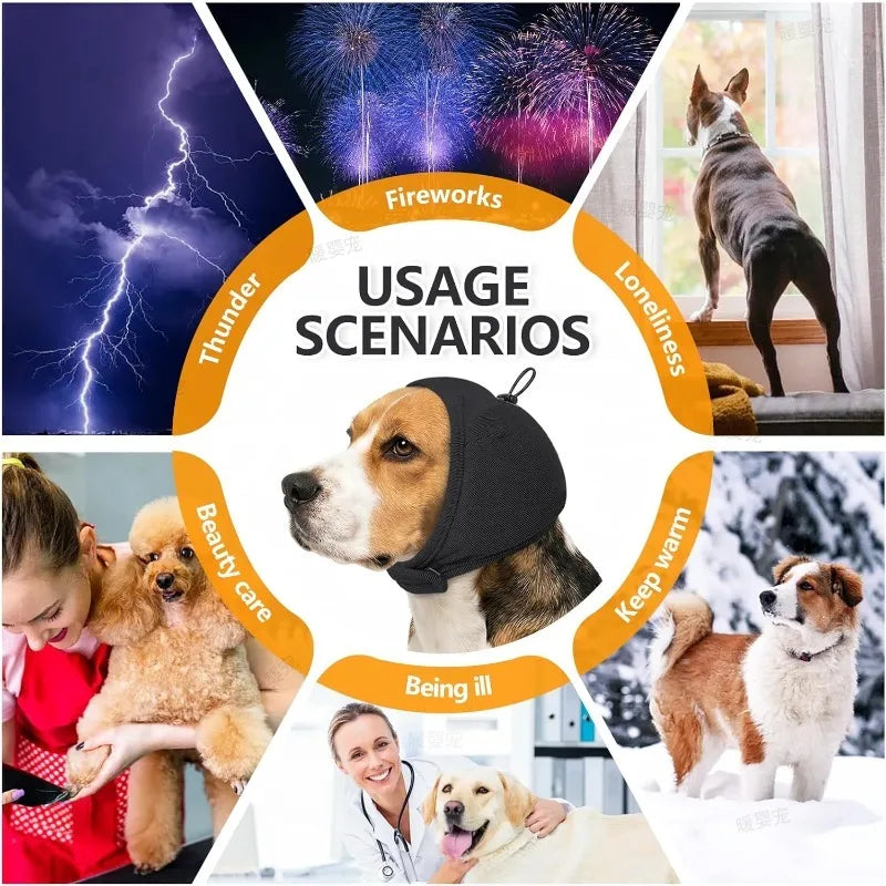 Pet Dog Ear Muffs Dog Noise Reduction Sound Insulation Swimming Waterproof Headgear Dog Emotional Soothing Headgear Dog Calming