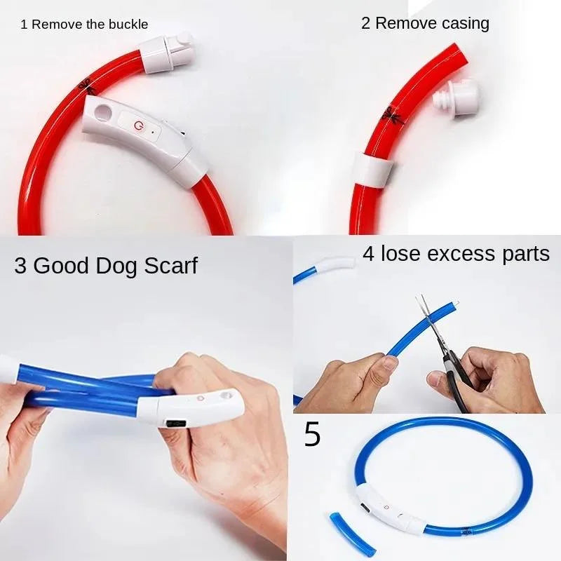 3 Modes Usb Dog Luminous Charge Collar Led Cat Dogs Collars Detachable Night Led Glow Dog Loss Prevention Collar Pet Accessories