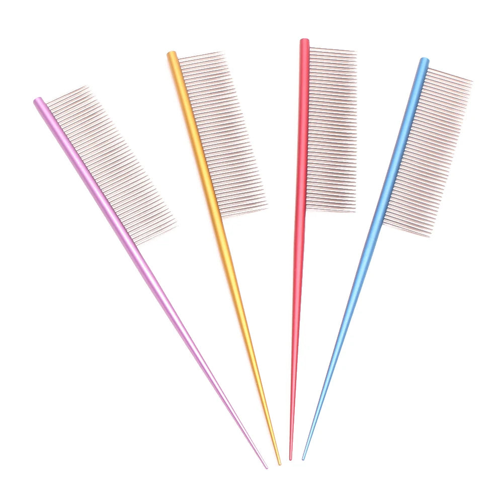 Pet Comb Aluminium Handle Dog Grooming Comb Colorful Cat Flur Comb Light Colorful Brush for Pet Salon Dropshipping