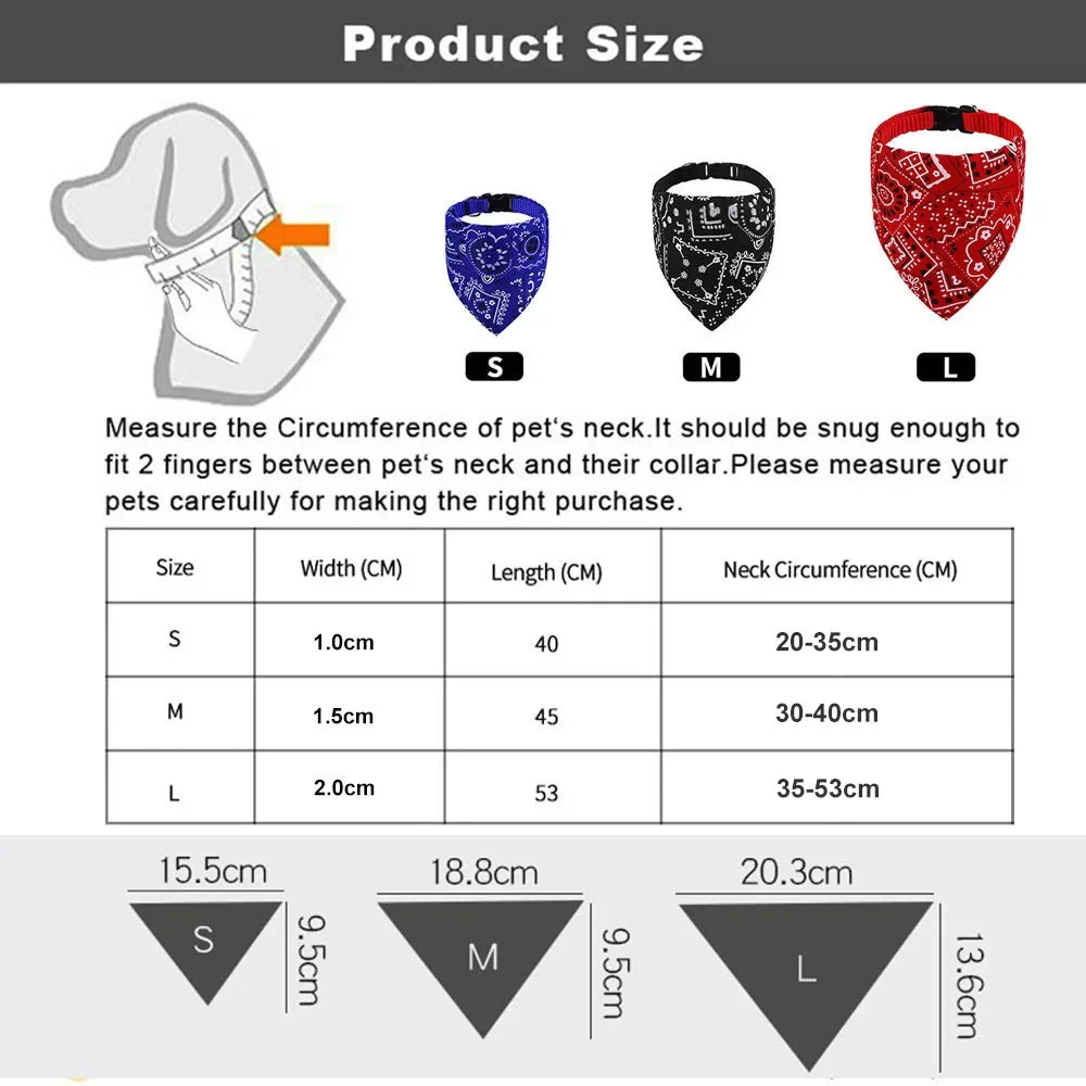 Dog Bandana Collar Scarf Cat Bandana Collar Adjustable Pet Collars for Puppy Cats Kitten Small Dogs Bandanas Scarf for Chihuahua