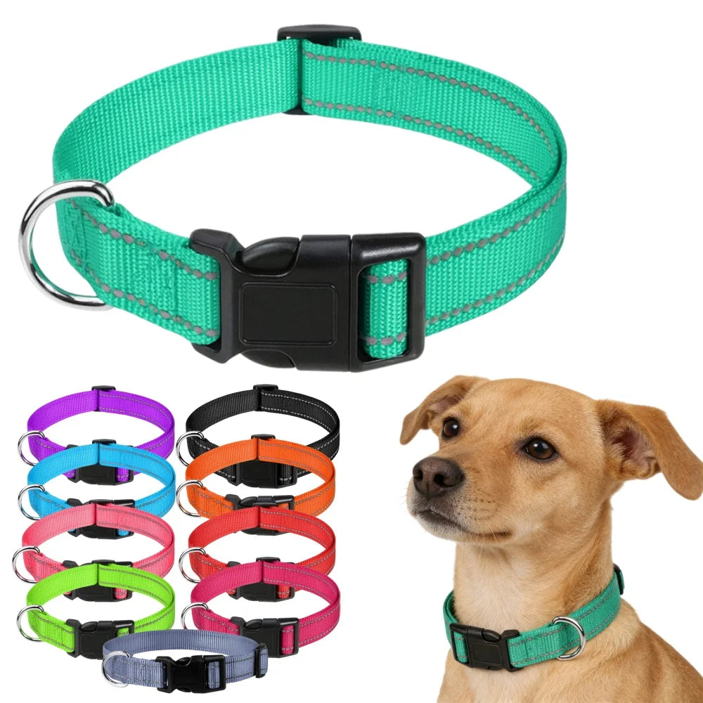 10 Colors Pet Dog Collar Nylon Neck Collar for Small Mdium Large Dog Chihuahua Leash Reflective Collars Supplies Pet Accessories
