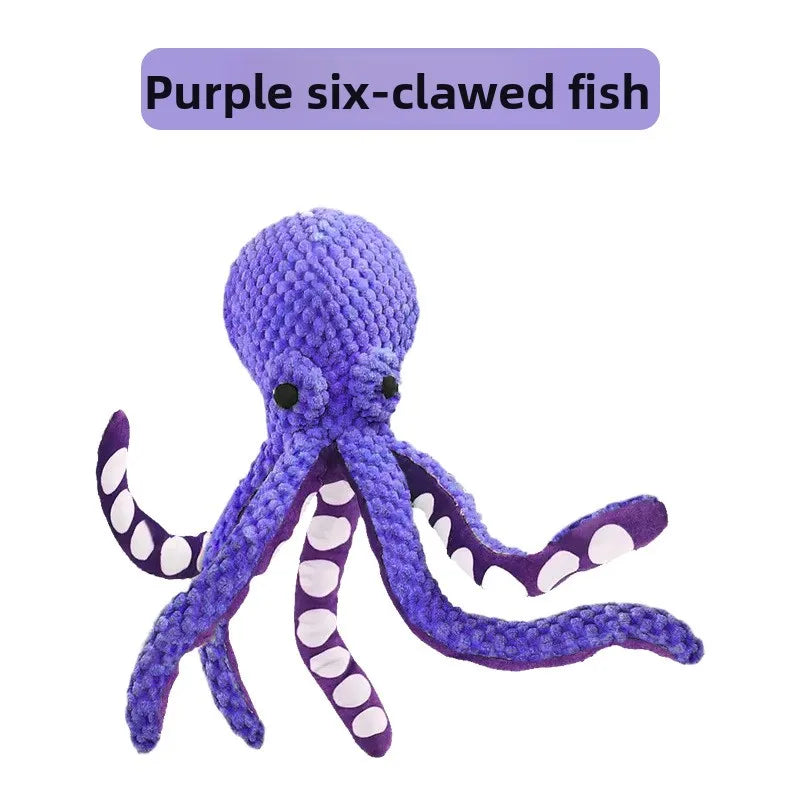 Squeaky Octopus Plush Dog Toy Indestructible Teething Chew Toy Interactive Sound Pet Stress Relief Boredom Toy for Dogs and Cats