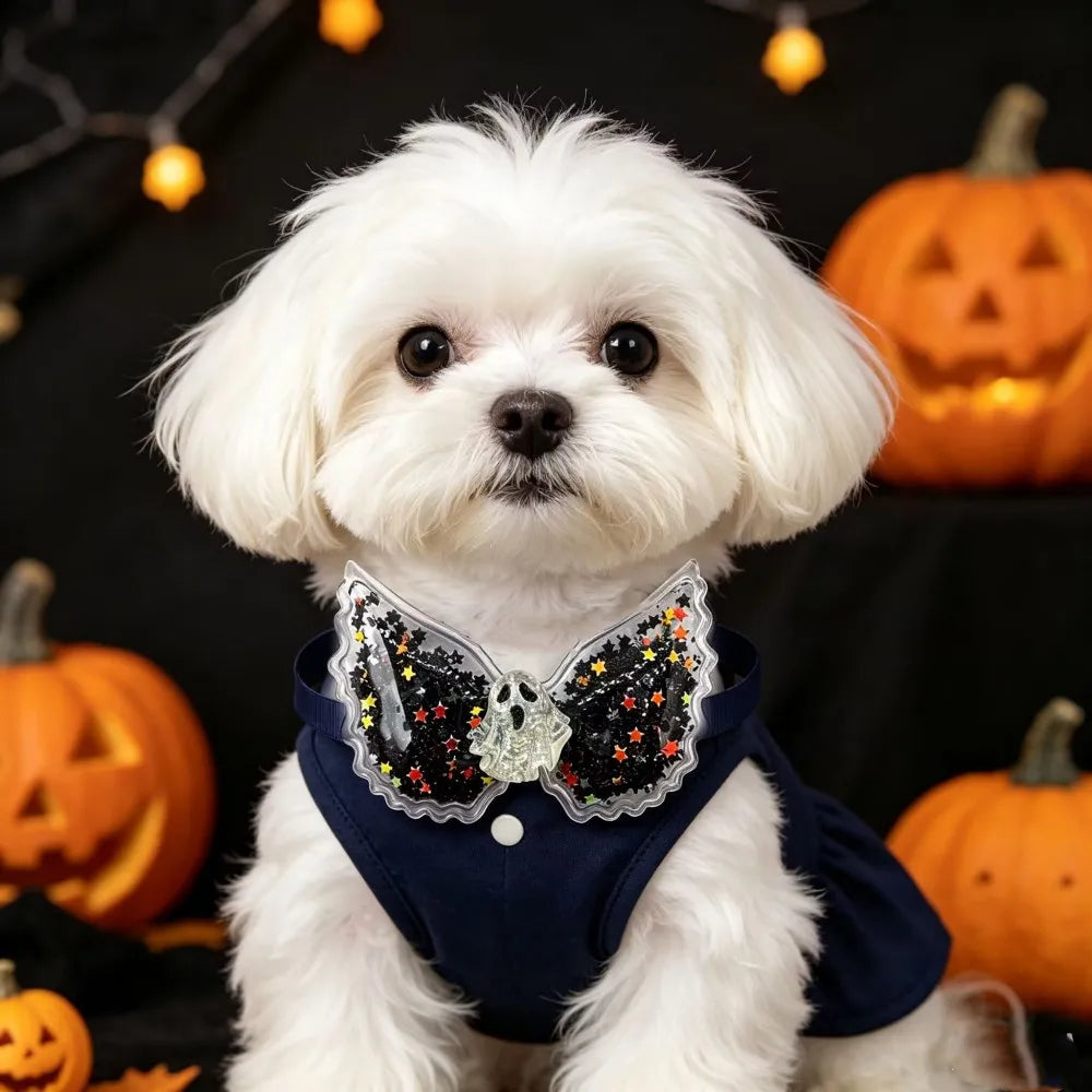 50/100pcs Cute Halloween Pet Dog Bow Tie Adjustable Pet Cats Fashion Dog Grooming Neckties Bling Wings Small Dog Bowties