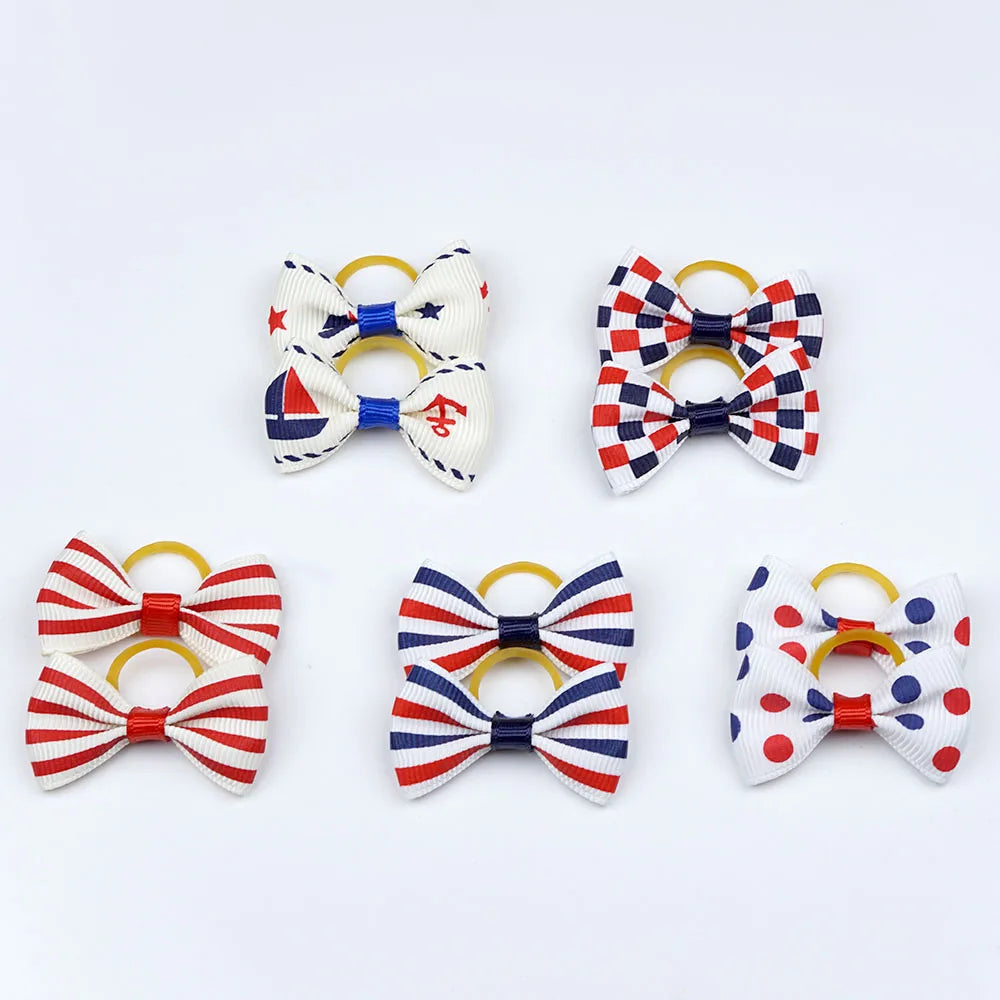 5 Pairs Small Dog Ribbon Bow Elastic Rubber Band Puppy Hair Accessories 15 Types Dog Hair Clip Cute Hairpin For Dog Cat Hair Bow