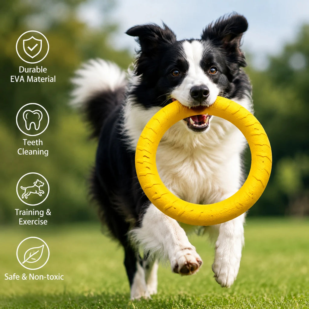 Dog Toys Pet Flying Discs EVA Dog Flying Disc Ring for Fetch Tug Games Soft Safe Chew Toy for Large Dogs Puppies Outdoor Play