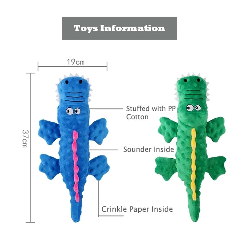 Dog Toys Soft Plush Pet Dog Squeaky Chew Toys Stuffed Crocodile for Small Large Dogs Cat Cute Interactive Squeak Toy Durable
