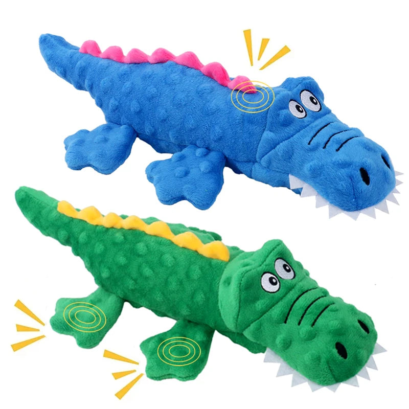 Dog Toys Soft Plush Pet Dog Squeaky Chew Toys Stuffed Crocodile for Small Large Dogs Cat Cute Interactive Squeak Toy Durable