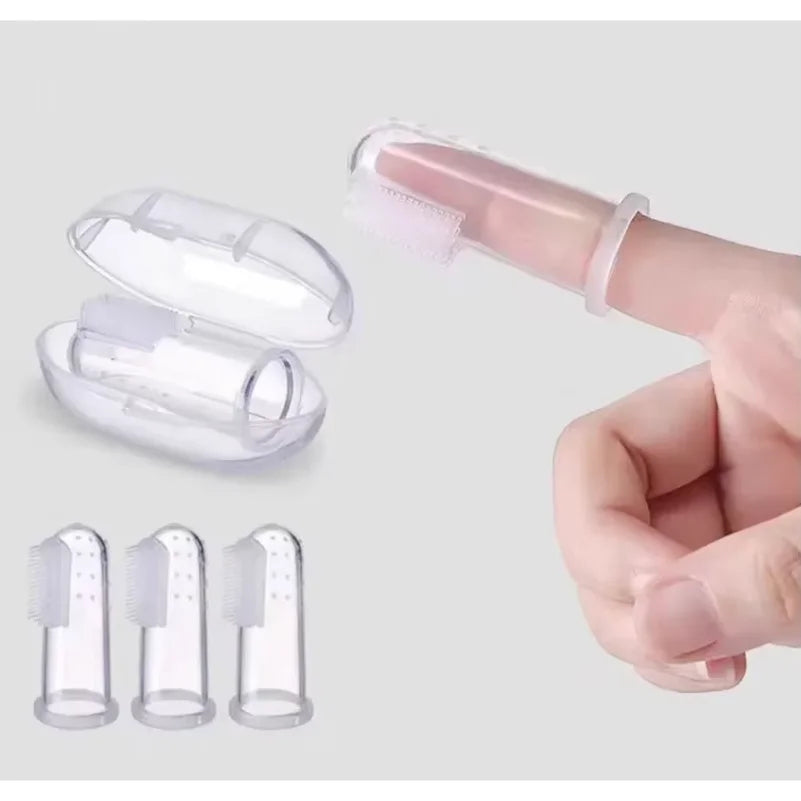 Silicone Soft Pet Finger Cuff Toothbrushes Dog Brush Bad Breath Tartar Teeth Care Tool Cat Cleaning Scrub Silicagel Pet Supplies