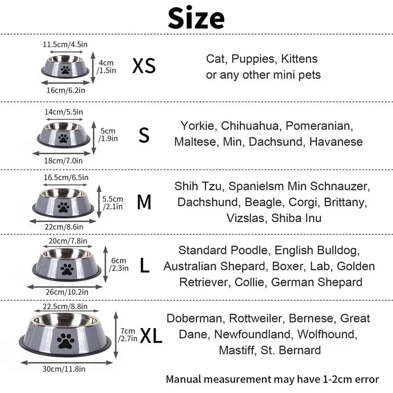 Stainless Steel Pet Bowl Cat Bowl Dog Food Bowl Multi-Specification Anti-fall Food Bowl Food Bowl Feeding Pet Supplies