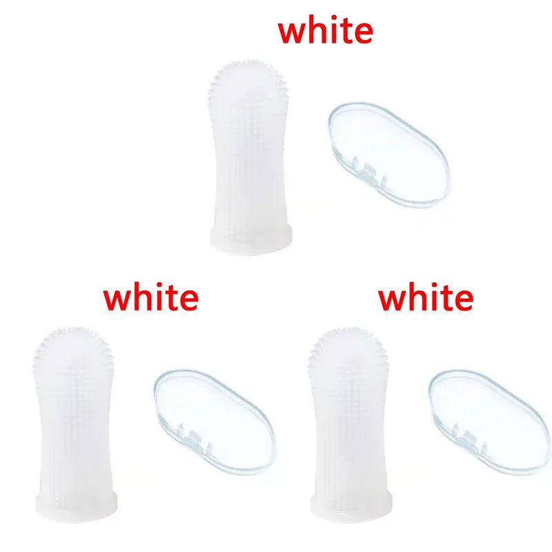 1/2/3pcs Dog Super Soft Pet Finger Toothbrush Teeth Cleaning Bad Breath Care Nontoxic Silicone Tooth Brush Tool