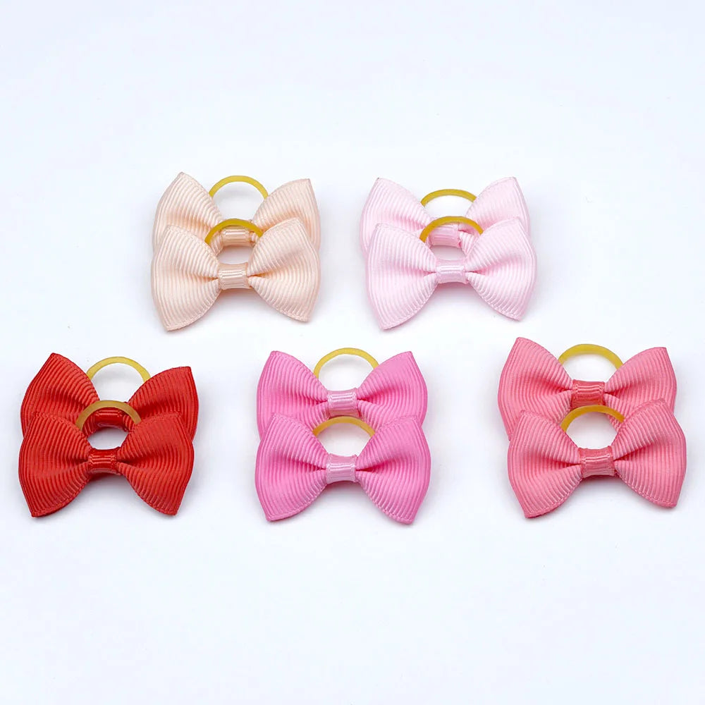 5 Pairs Small Dog Ribbon Bow Elastic Rubber Band Puppy Hair Accessories 15 Types Dog Hair Clip Cute Hairpin For Dog Cat Hair Bow