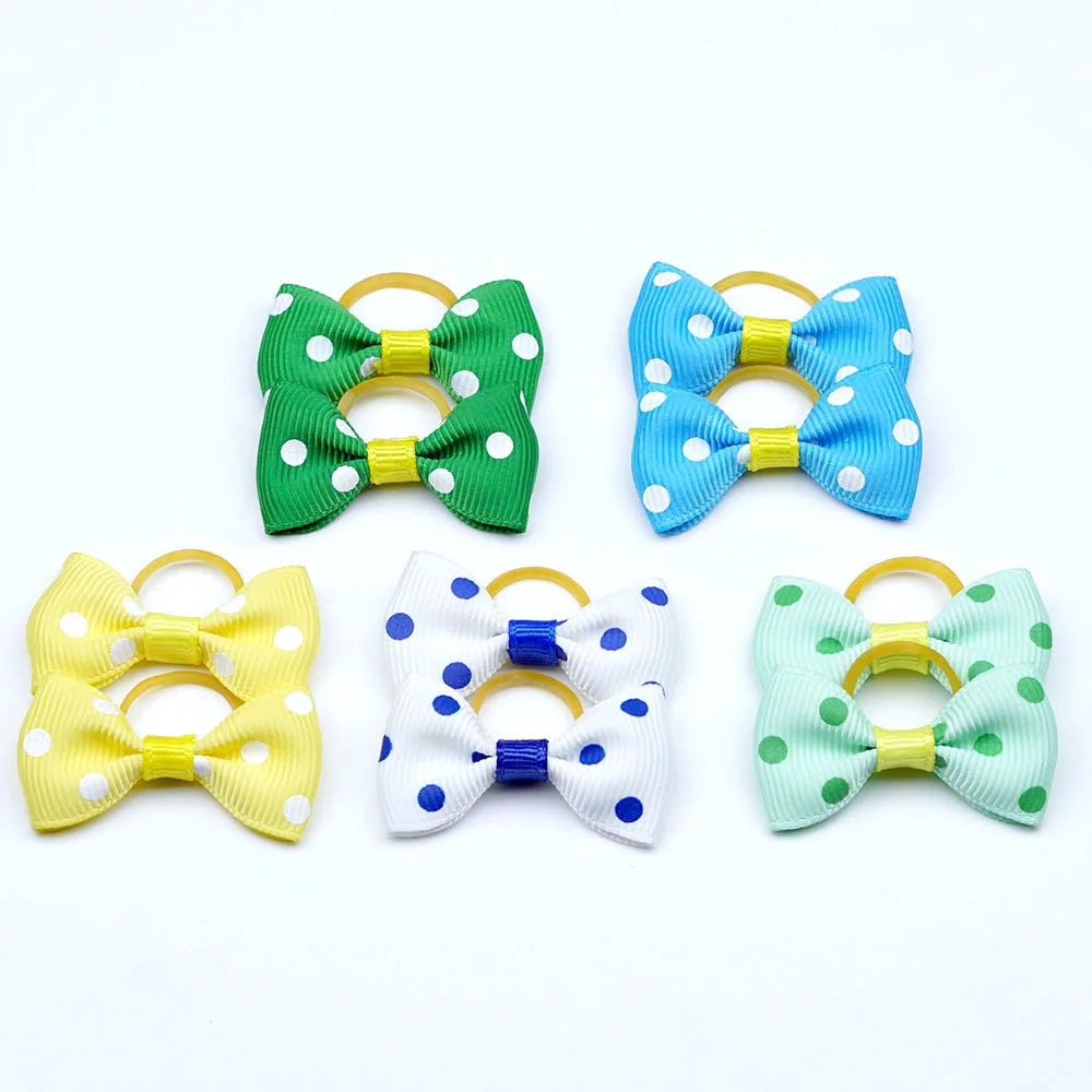 5 Pairs Small Dog Ribbon Bow Elastic Rubber Band Puppy Hair Accessories 15 Types Dog Hair Clip Cute Hairpin For Dog Cat Hair Bow