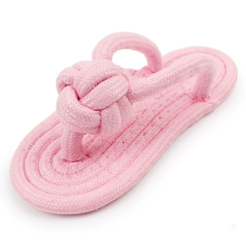 Durable Cotton Rope Slipper Knot Dog Chew Toy Small Dog Interactive Teeth Cleaning Molar Tartar Removal Safe Pet Chew Supplies